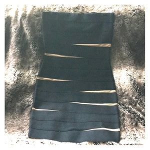 Black with hints of nude bandeau dress